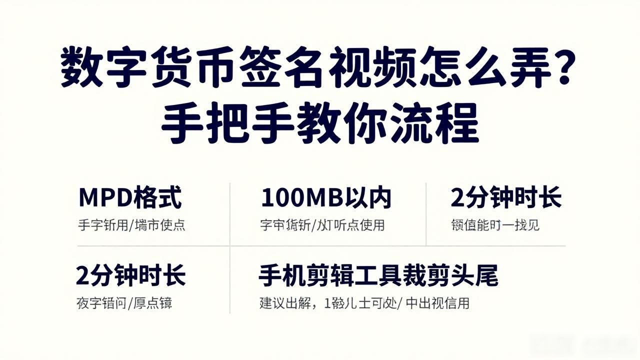 数字货币签名视频怎么弄？手把手教你流程