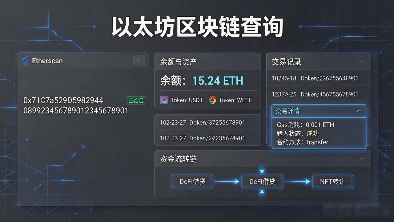 以太坊数字货币怎么查？余额交易记录合约，粘贴地址几秒钟出结果