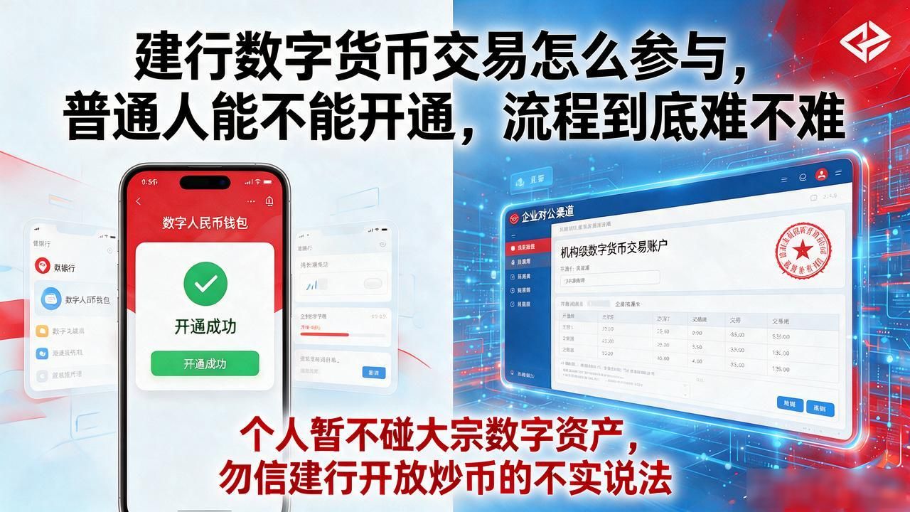 建行数字货币交易怎么参与，普通人能不能开通，流程到底难不难