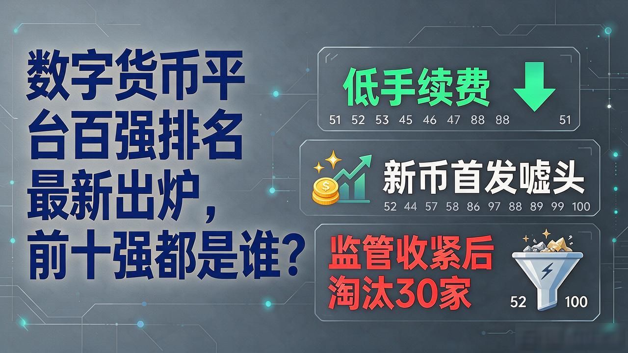 数字货币平台百强排名最新出炉，前十强都是谁
