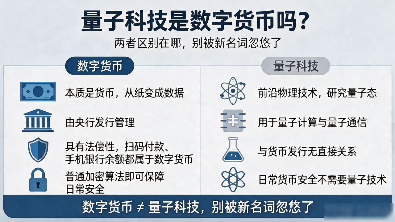 量子科技是数字货币吗？两者区别在哪，别被新名词忽悠了