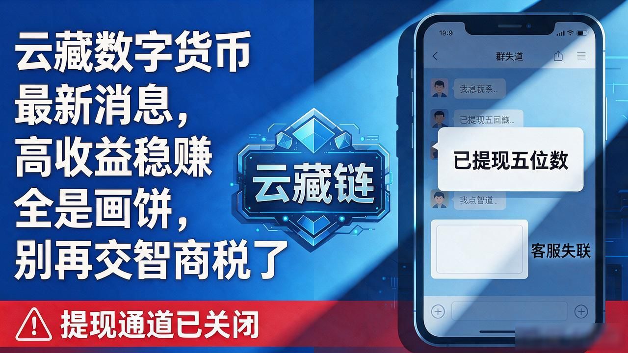 云藏数字货币最新消息，高收益稳赚全是画饼，别再交智商税了