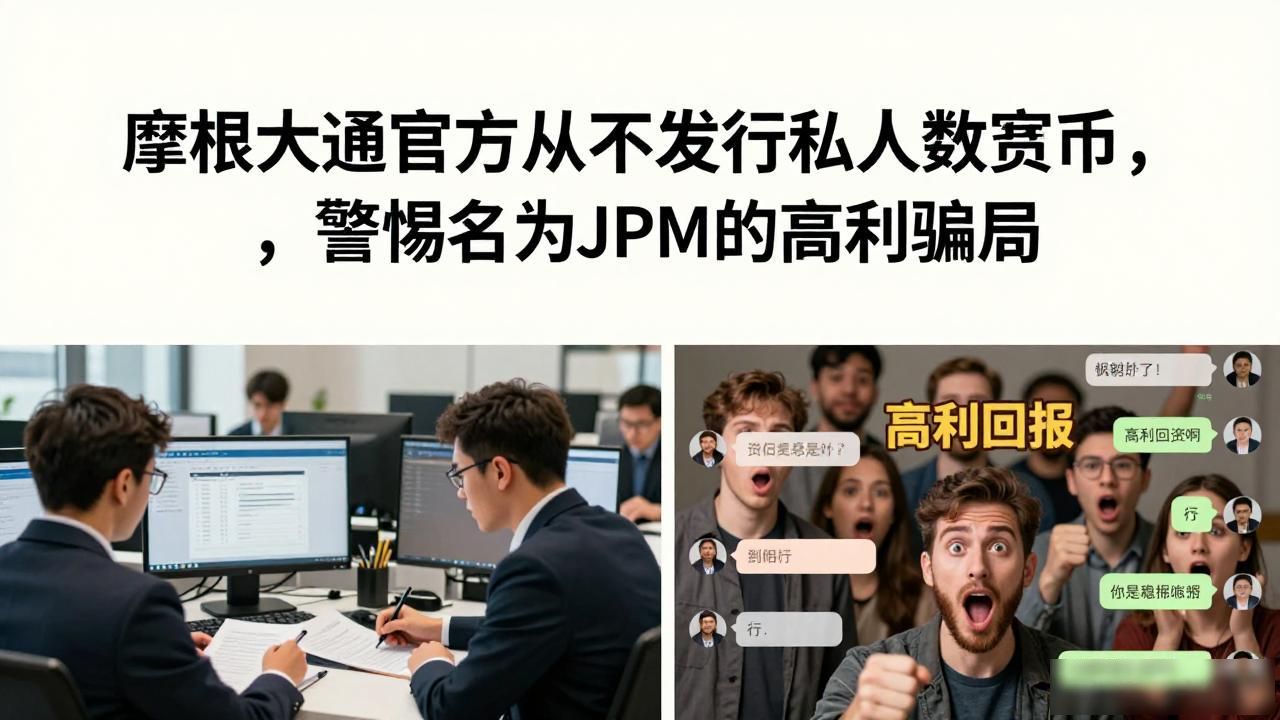 摩根大通官方从不发行私人数字货币，警惕名为JPM的高利骗局