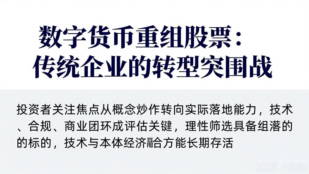 数字货币重组股票：传统企业的转型突围战