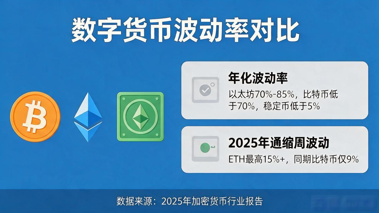 数字货币波动率对比：比特币以太坊稳定币波动差多少