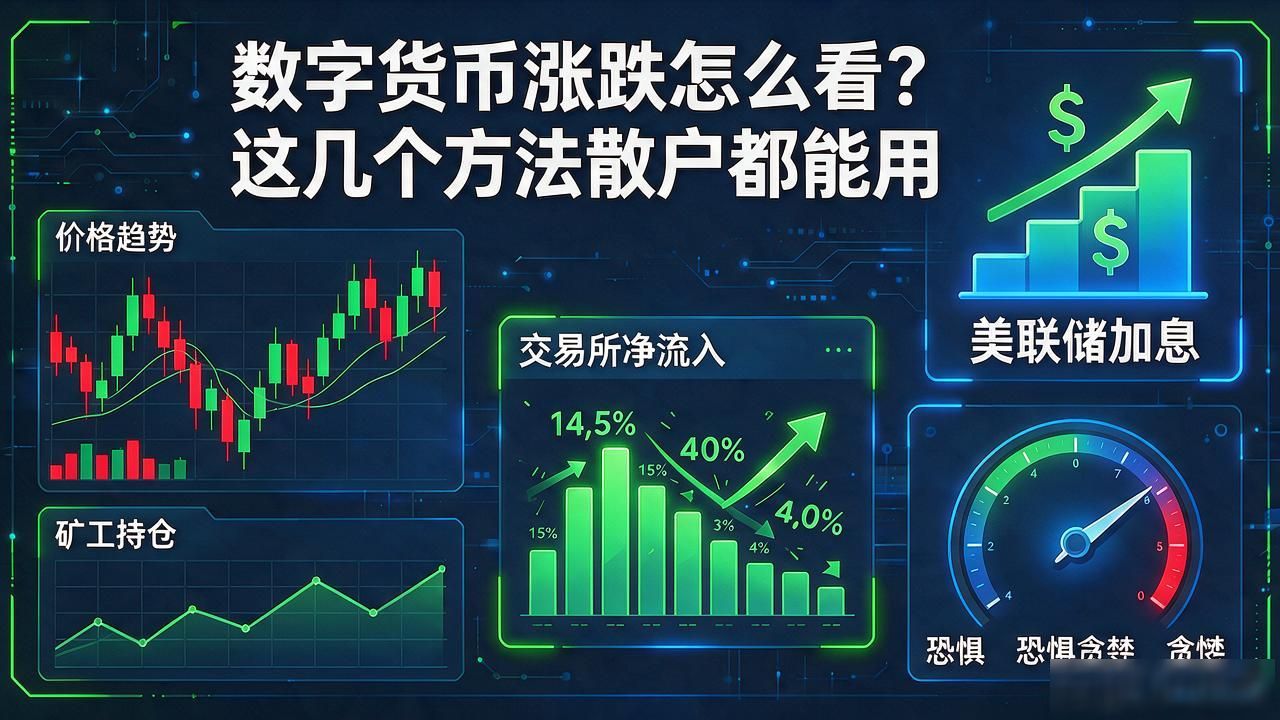 数字货币涨跌怎么看？这几个方法散户都能用