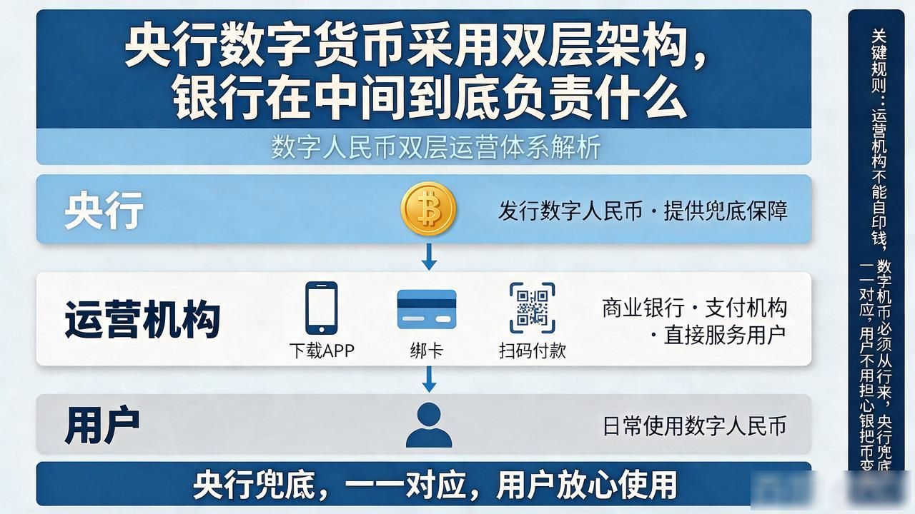央行数字货币采用双层架构，银行在中间到底负责什么