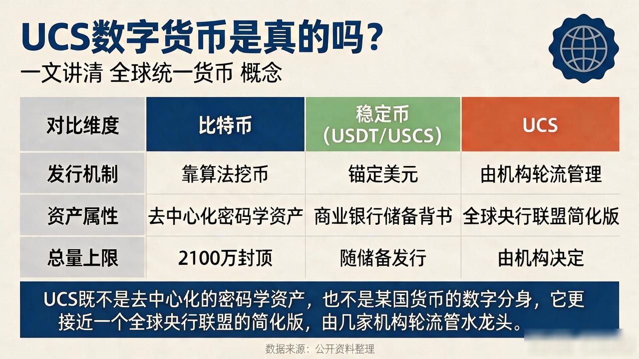 UCS数字货币是真的吗？一文讲清"全球统一货币"概念