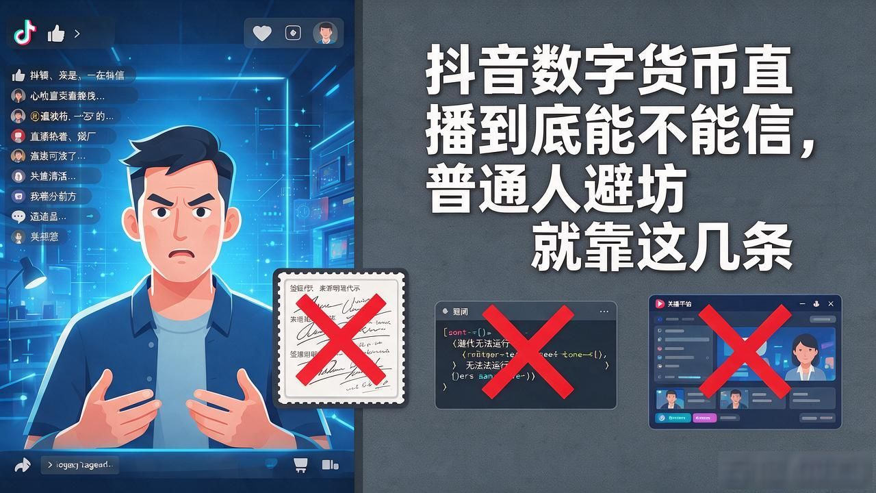 抖音数字货币直播到底能不能信，普通人避坑就靠这几条
