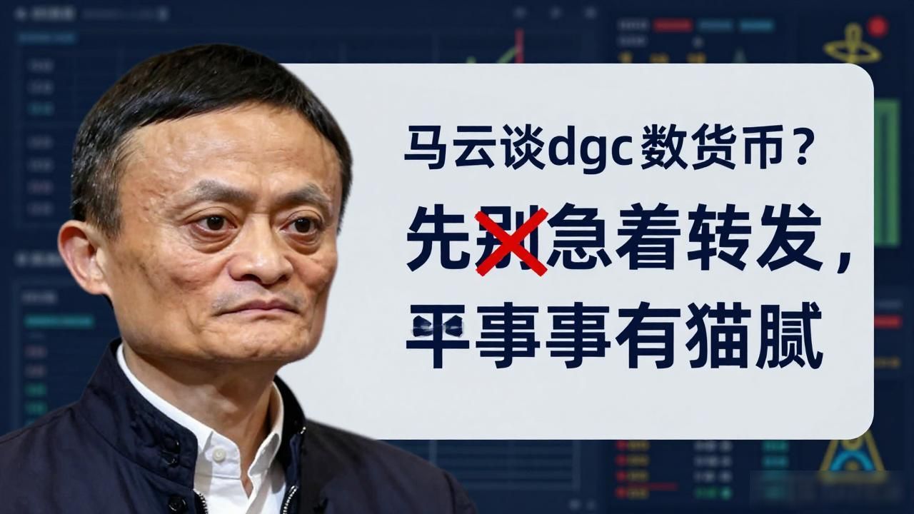 马云谈dgc数字货币？先别急着转发，这事有猫腻