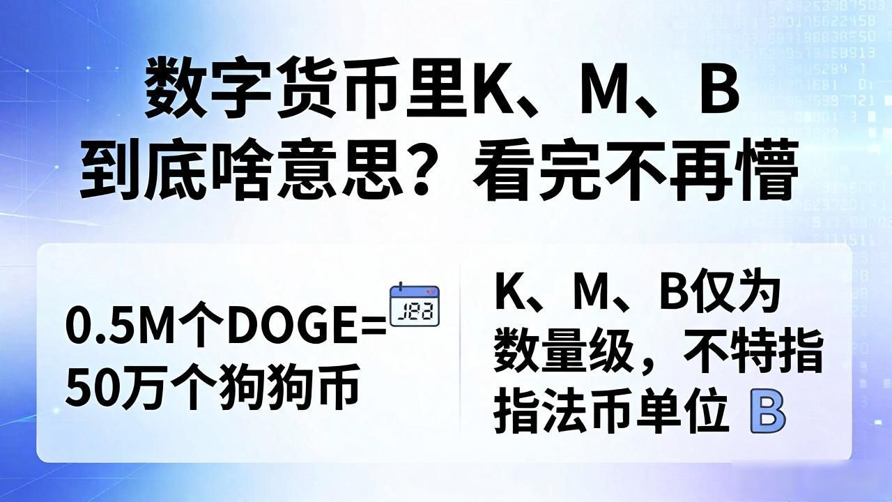 数字货币里K、M、B到底啥意思？看完不再懵